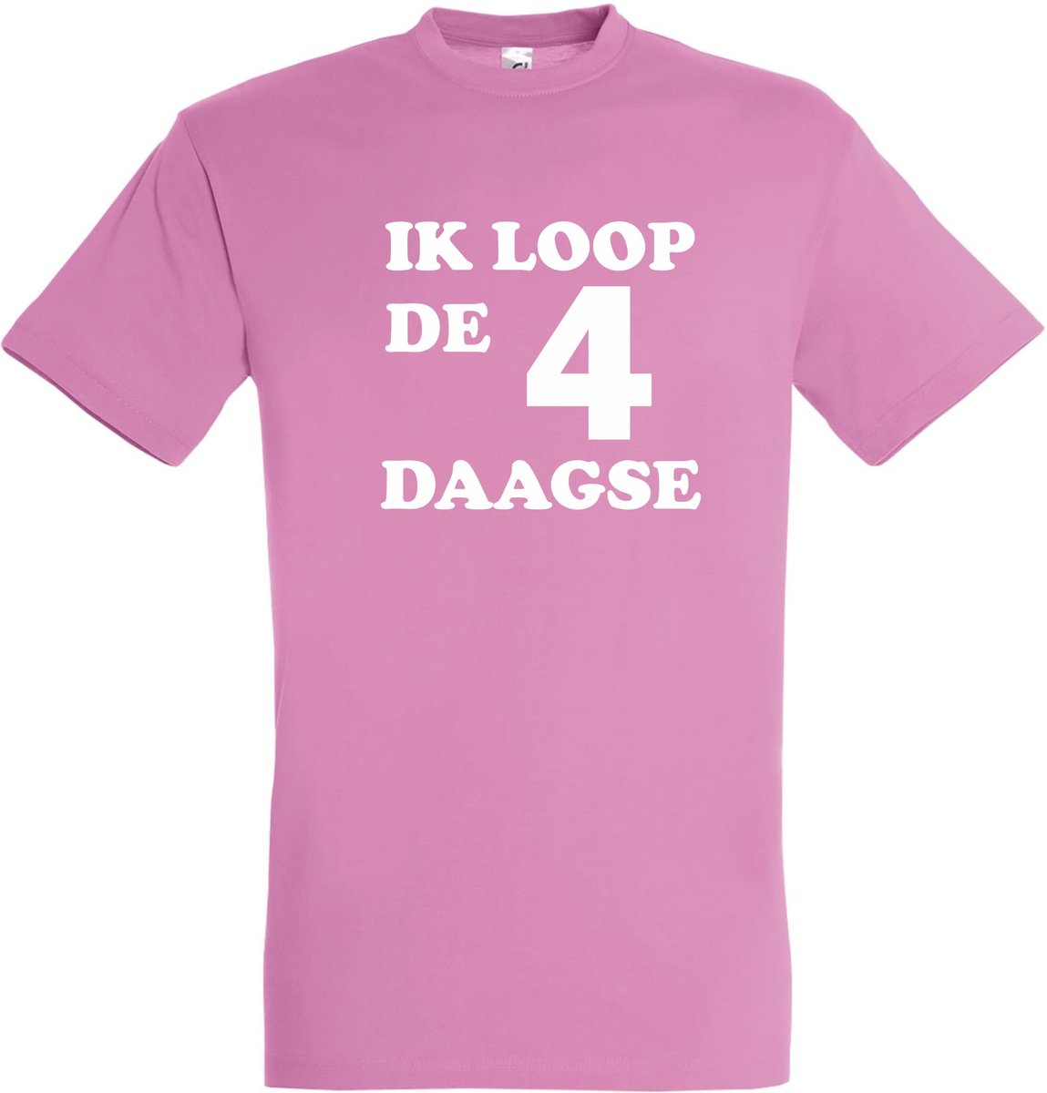 T-shirt Ik loop de 4 daagse |Wandelvierdaagse | vierdaagse Nijmegen | Roze woensdag | Roze | maat XXL